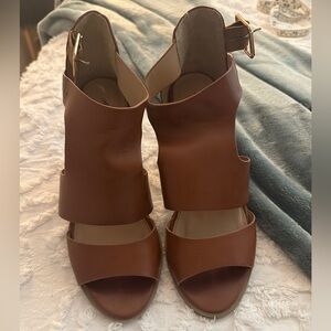 Brown Open-Toe Women's Heels